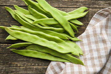 Green string beans pods
