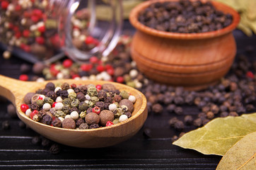spices on a black table