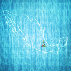 administration map of Mexico with region flags