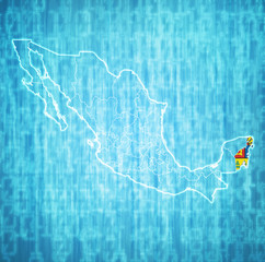 administration map of Mexico with region flags