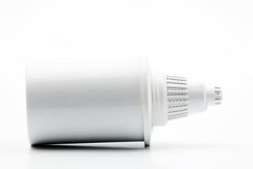 Water filter cartridge on a white background