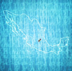 administration map of Mexico with region flags