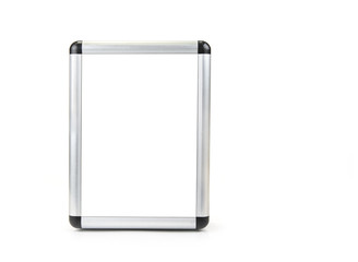 Aluminium blank frame for picture or text on the white