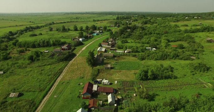 Fine aerial view of Russian country landscape