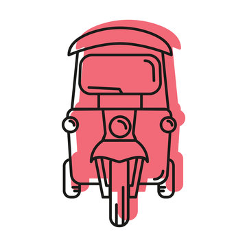 Asian taxi icon, doodle style