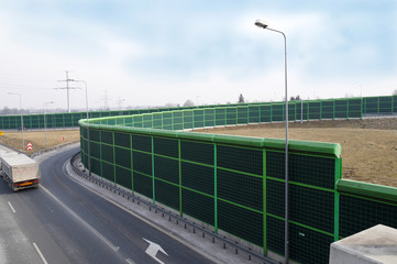 Sound-absorbing barriers to protect against noise generated by traffic on the roads
