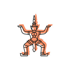 Giant statue icon, doodle style