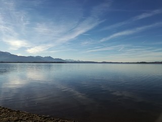 Calm lake on a winter day