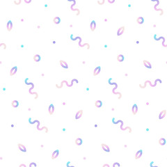 Pattern with geometric shapes in memphis style.