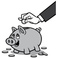 Piggy Bank Illustration - A vector cartoon illustration of a Piggy Bank concept.