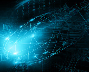 Fototapeta premium Best Internet Concept of global business.Technological background, symbols Wi-Fi, of the Internet, television, mobile and satellite communications