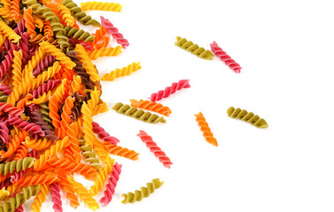   colored vermicelli on a white background