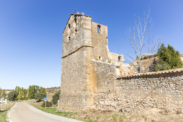 Fototapeta na wymiar ruins of San Pedro Apóstol church in Paones, Province of Soria, Spain