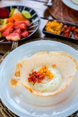 Egg hopper Sri Lankan breakfast