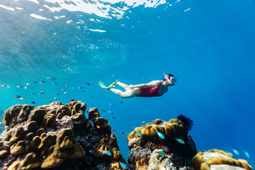 Woman snorkeling