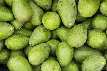 Spring summer detox fruit vegetable diet. Close up of harvest pile. Supermarket stand of clean and shiny vegetables / fruits assortment. Healthy eating concept.