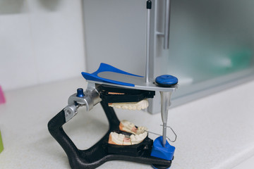 Articulator in the dental clinic.