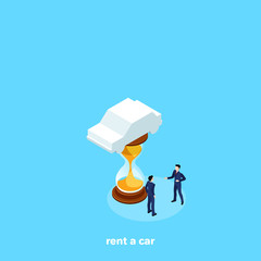 car rental for an hour, isometric image