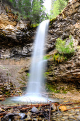 Fototapeta na wymiar Troll Falls in the Kananaskis Country of Alberta, Canada