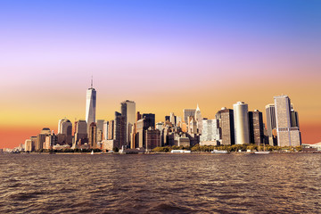 Fototapeta na wymiar Amazing sunset in New York city, USA