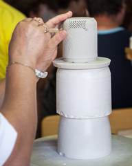 Porcelain Maker Working at Factory