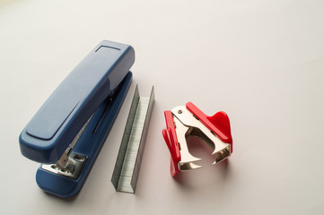 Stapler, anti-stapler on a white background