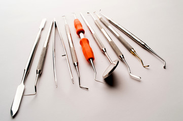 Dental equipment on a white backgroun