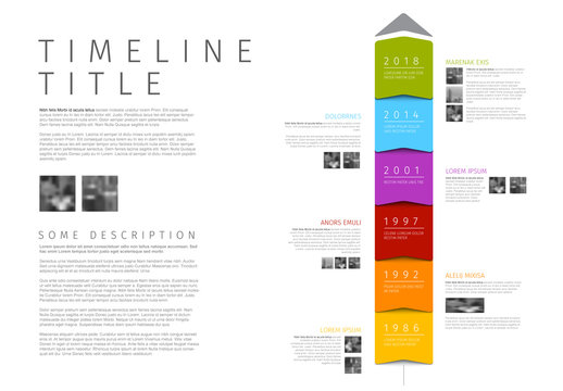 Colorful Stacked Boxes Timeline Infographic Layout