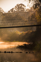 landscape of Suspension bridge in the Morning time  , At Khao Yai National Park  Thailand