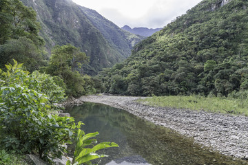 Fototapeta na wymiar River near aguas calientes, Peru