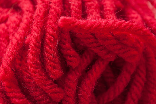 closeup of red wool wire texture