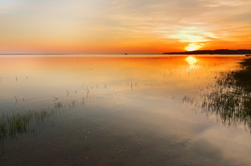 Chincoteague National Wildlife Refuge at Sunrise, Virginia, USA. 