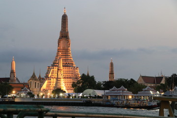 Naklejka premium Beautiful pagoda in Wat Arun Ratchawararam,Bangkok Thailand
