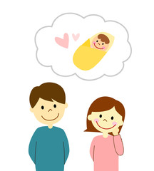 赤ちゃんについて考える夫婦