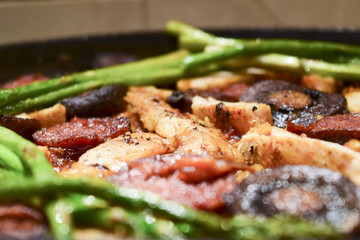 Closeup of fresh seafood paella