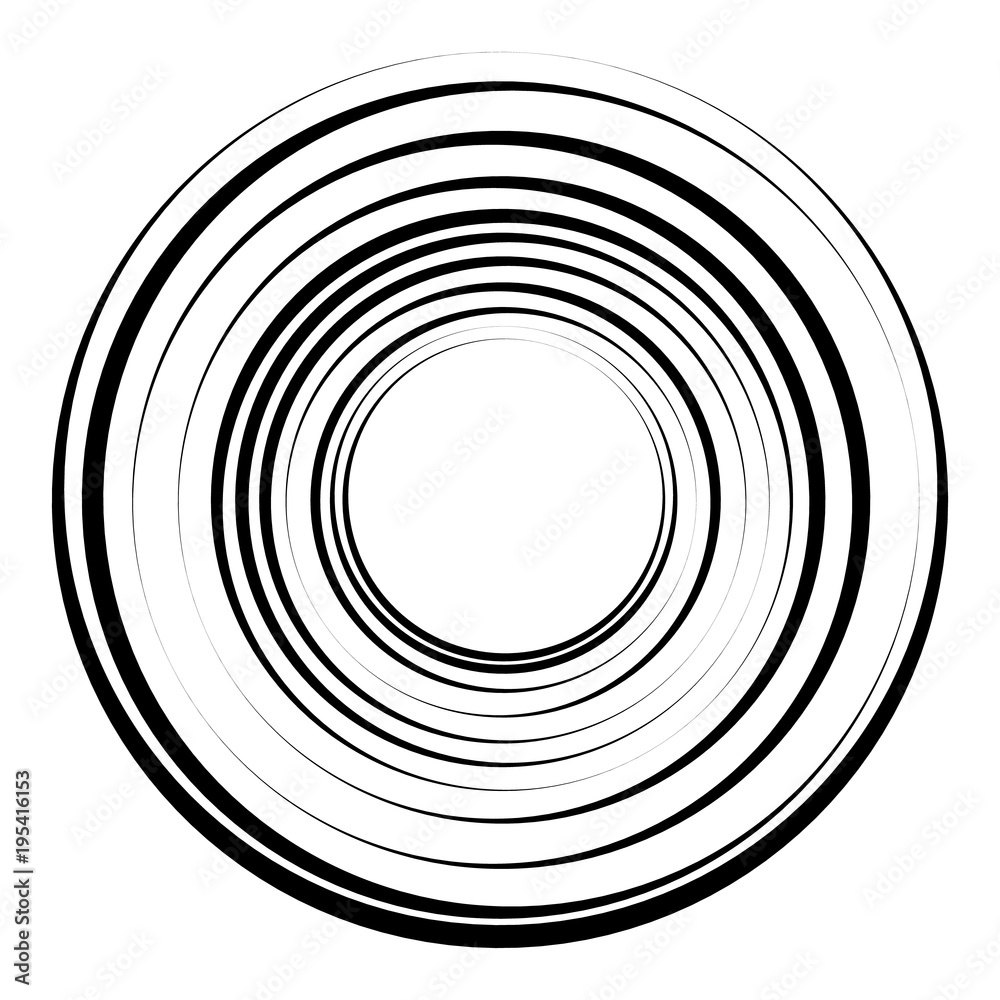 Aufkleber Geometric radial element. Abstract concentric, radial geometric motif