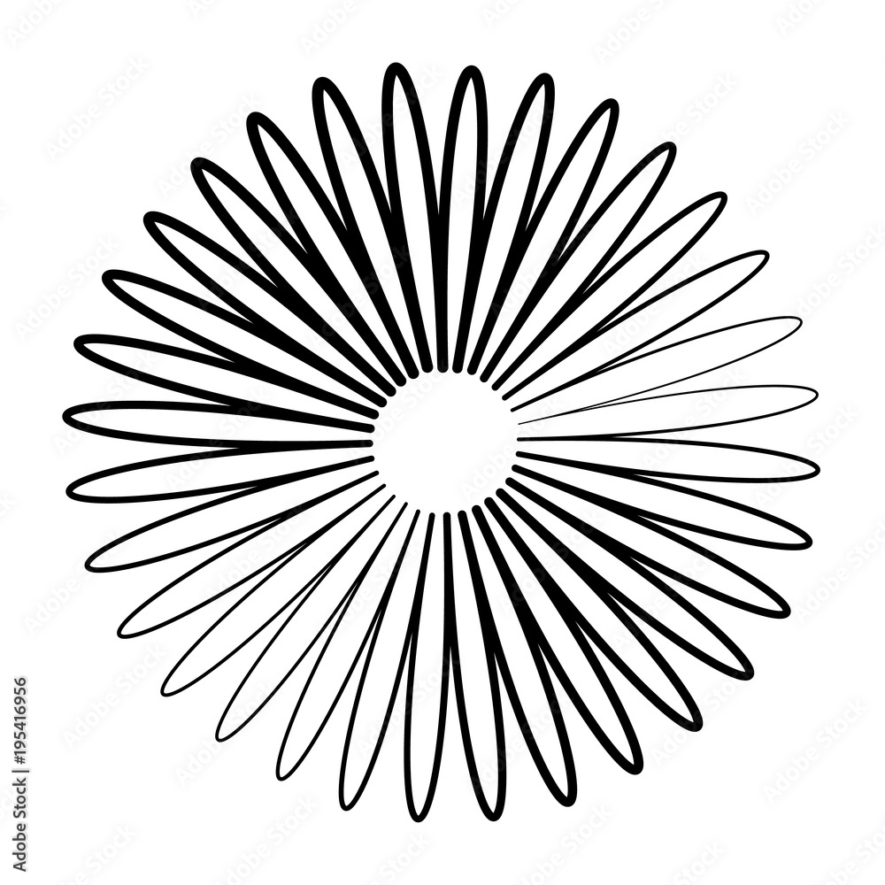 Poster geometric radial element. abstract concentric, radial geometric motif
