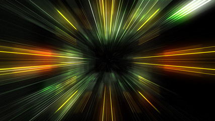 Obraz premium 3D Futuristic abstract business and technology concept, Acceleration super fast motion blur of light ray for background design. Travel science fiction wormhole at warp speed. 3D rendering
