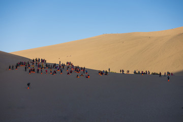 Fototapeta na wymiar Desert park, Dunhuang, located Gansu province of China