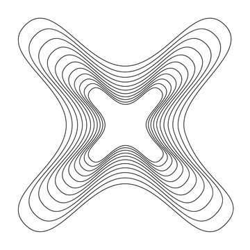 recommend clip art: Circular, radial abstract element on white. Radiating shape with distortion