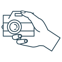 hand with photographic camera