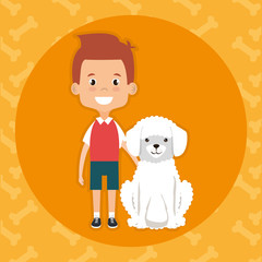 boy with dog character