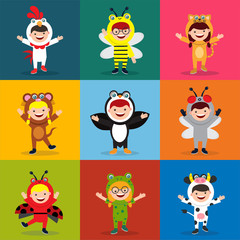 kids in animal costume seamless