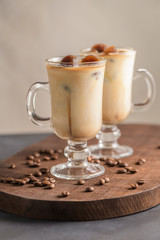 Iced coffee in glass jars