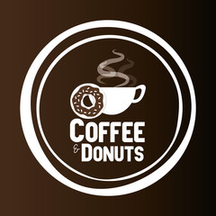 delicious coffee cup and donuts