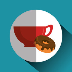 delicious coffee cup and donuts