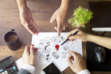 Business work concept Planning, Teamwork for Success organization. Selective focus and soft flare filter.