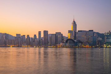 Fototapeta na wymiar Hong Kong city skyline at twilight