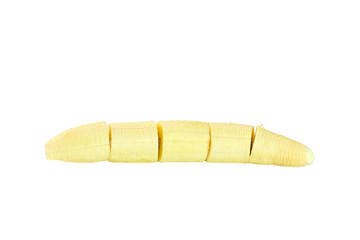 Banana has been placed on a white background.