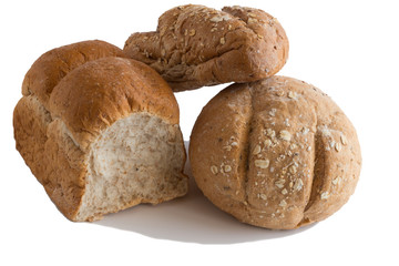 Various of Bread, french baguette isolated on white background
